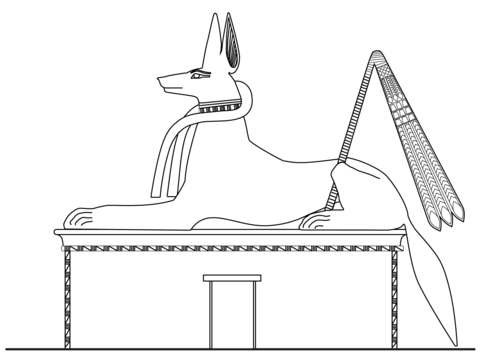 Anubis As A Black Coated Jackal Coloring Page